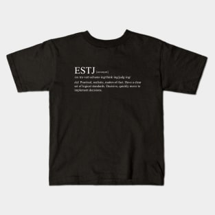 ESTJ Personality (Dictionary Style) Dark Kids T-Shirt